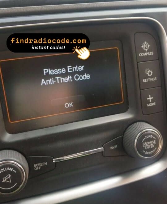 UConnect 5.0 inch display asking for code